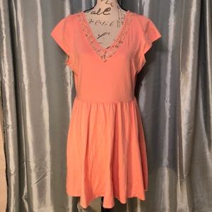 Lauren Conrad Lt Coral/Dark Peach Lace Vneck Dress